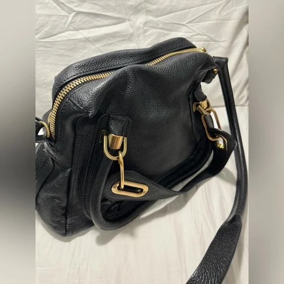 Chloe Paraty Black Satchel Bag with Gold Hardware - Picture 4 of 9